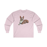 Boston Terrier - Brown & White  - Unisex Classic Cotton Long Sleeve Tee