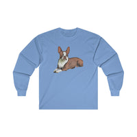 Boston Terrier - Brown & White  - Unisex Classic Cotton Long Sleeve Tee