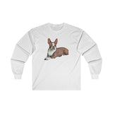 Boston Terrier - Brown & White  - Unisex Classic Cotton Long Sleeve Tee