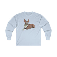 Boston Terrier - Brown & White  - Unisex Classic Cotton Long Sleeve Tee