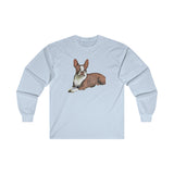 Boston Terrier - Brown & White  - Unisex Classic Cotton Long Sleeve Tee