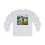 Briard in French Countryside Unisex Cotton Long Sleeve Tee