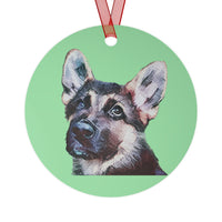 German Shepherd 'Sly' Metal Ornaments