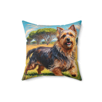 Australian Terrier Spun Polyester Throw Pillow