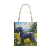 Kerry Blue Terrier Polyester Tote Bag with Artistic Painting