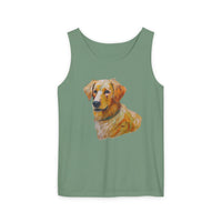 Golden Retriever Puppy - Unisex Relaxed Fit Garment-Dyed Tank Top