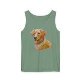 Golden Retriever Puppy - Unisex Relaxed Fit Garment-Dyed Tank Top