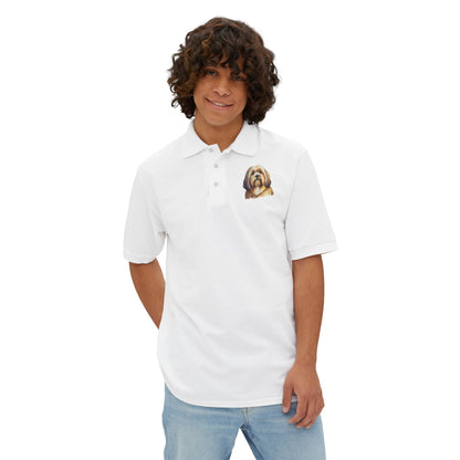 Lhasa Apso Men's Luxurious Piqué Polo Shirt