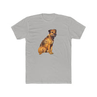 Border Terrier 'Andrew' Men's Fitted Cotton Crew Tee