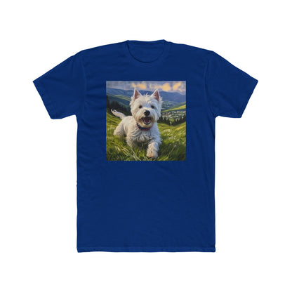 Westie #2 - West Highland Terrier - Men's Fitted  Cotton Crew Tee