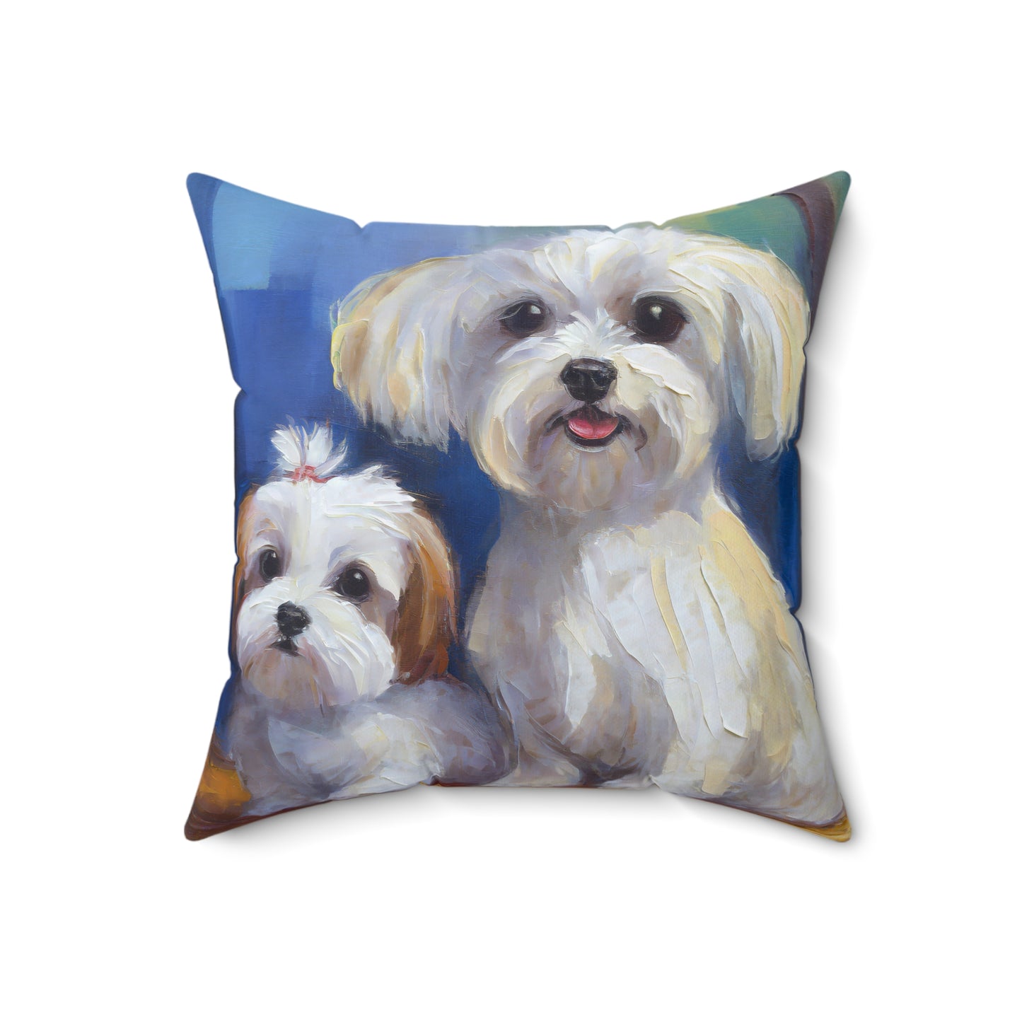 Maltese Spun Polyester Throw Pillow