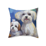 Maltese Spun Polyester Throw Pillow