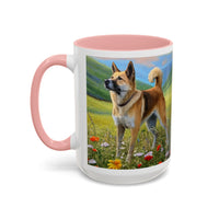 Korean Jindo  Ceramic Accent Mug, 2 sizes