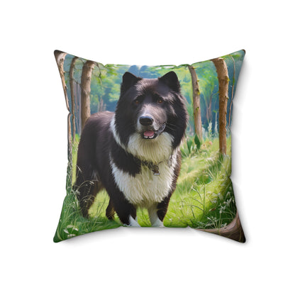 Karelian Bear Dog Spun Polyester Throw Pillow