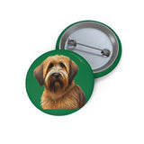 French Briard Metal Pinback Buttons