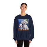 Maltese Dogs Unisex 50/50 Crewneck Sweatshirt