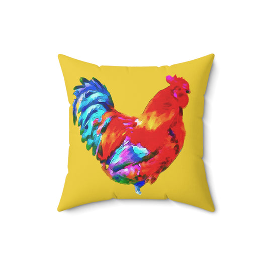 Rooster 'Craw' Spun Polyester Throw Pillow
