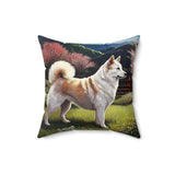 Kishu Ken - Spun Polyester Throw Pillow