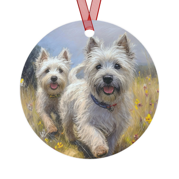 Cairn Terriers  -  Christmas Tree Metal Ornaments