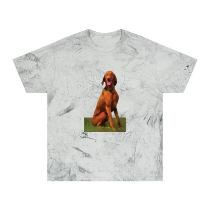 Hungarian Vizsla 'Waiting For The Bride' Unisex Cotton  -  Color Blast T-Shirt