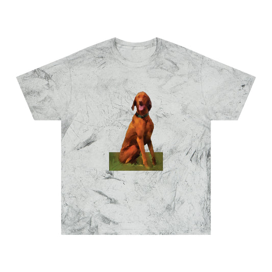 Hungarian Vizsla 'Waiting For The Bride' Unisex Cotton  -  Color Blast T-Shirt