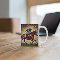 Race Horse and Jockey  -  Derby Day  - Ceramic Mug 11oz