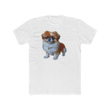 Pekinese Puppy Men's Fitted Cotton Crew Tee