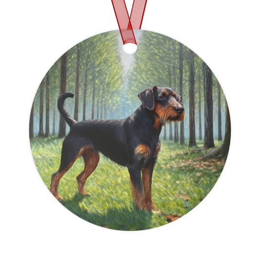 Jagdterrier Christmas Tree Metal Ornaments