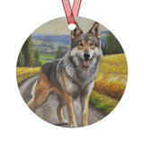 Czechoslovakian Vlcak 'Wolfdog' Metal Ornaments