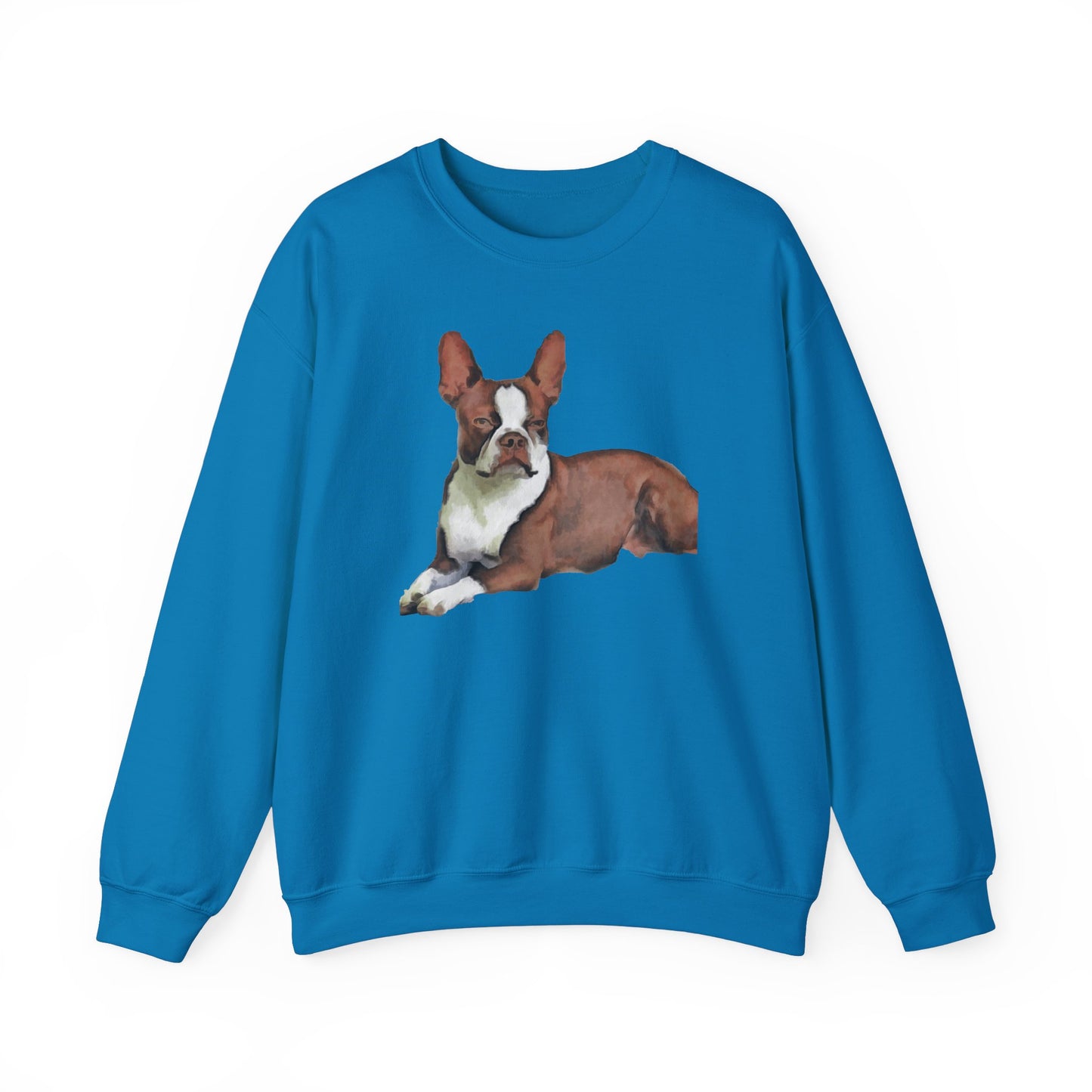 Boston Terrier - Brown & White Unisex 50/50 Crewneck Sweatshirt