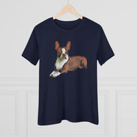 Boston Terrier Brown & White Women's Relaxed Cotton Tee