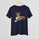 Boston Terrier Brown & White Women's Relaxed Cotton Tee