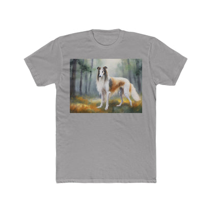 Borzoi 'Russian Wolfhound' Men's Fitted Cotton Crew Tee