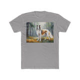 Borzoi 'Russian Wolfhound' Men's Fitted Cotton Crew Tee