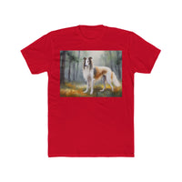 Borzoi 'Russian Wolfhound' Men's Fitted Cotton Crew Tee