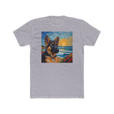 German Shepherd Puppy #2 - Men's Fitted Cotton Crew Tee