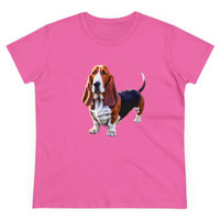 Basset Hound  --  Women's Midweight Cotton Tee