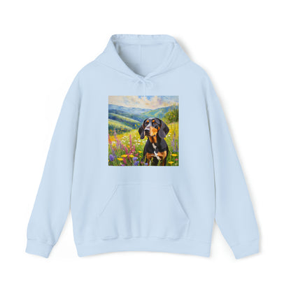 Black & Tan Coonhound Fine Art Hoodie