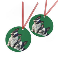 Boston Terriers 'Skipper & Dee Dee' Christmas Tree  Metal Ornaments