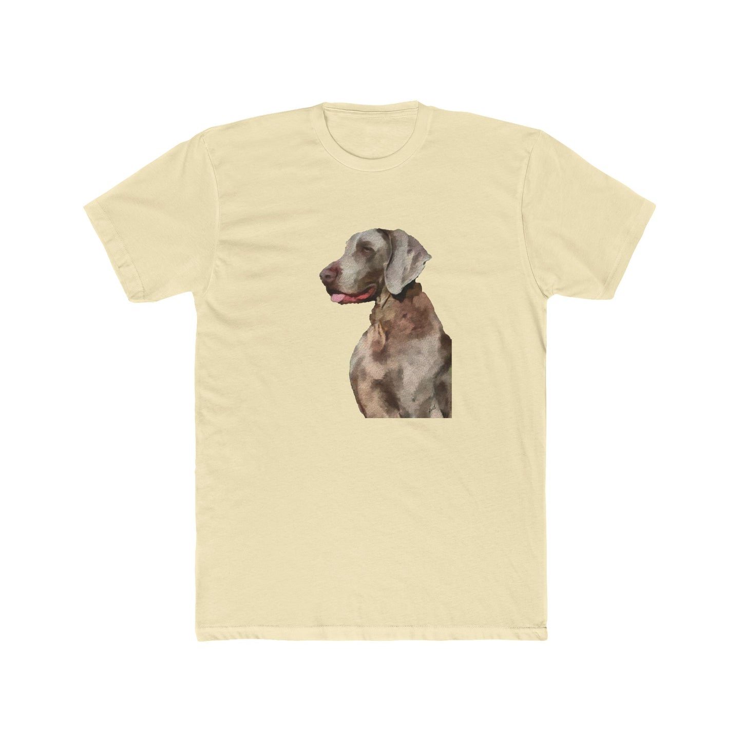 Weimaraner 'Rocky' - Men's Fitted Cotton Crew Tee