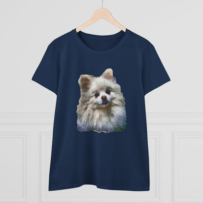 Pomeranian 'Snowball' Women's Midweight Cotton Tee