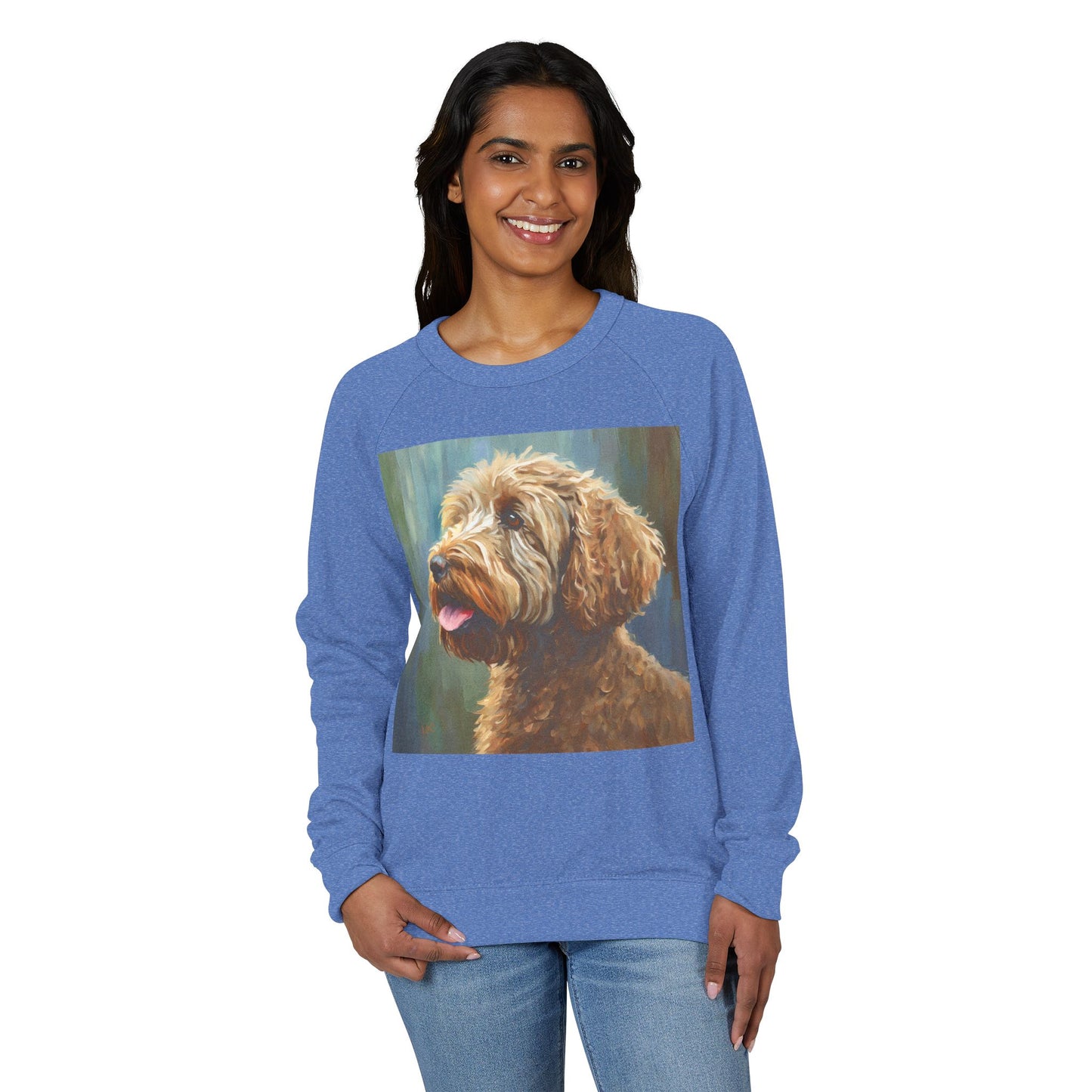 Labradoodle Unisex French Terry Raglan Crewneck
