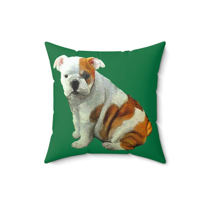 English Bulldog 'Bugsy' Spun Polyester Throw Pillow