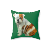 English Bulldog 'Bugsy' Spun Polyester Throw Pillow