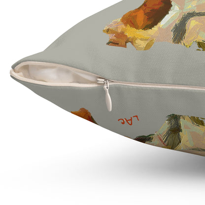 Basset Hound 'Lautrec' Spun Polyester Throw Pillow