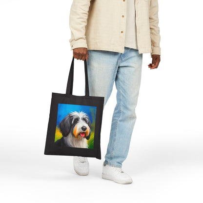 Polish Lowland Sheepdog Cotton Canvas Tote Bag