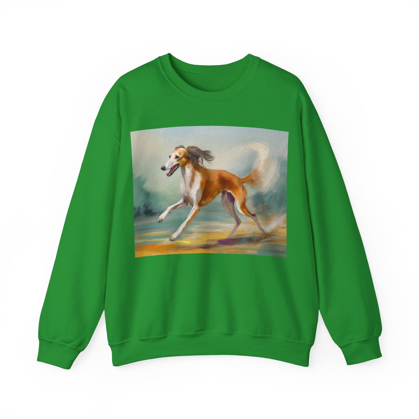 Saluki 'On the Run' Unisex 50/50 Crewneck Sweatshirt