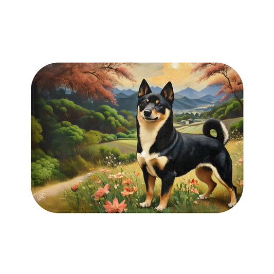 Black & Tan Shiba Inu Bathroom Rug Mat
