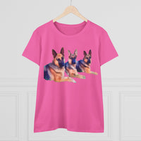 German Shepherd 'Trio' Women's Midweight Cotton Tee