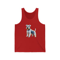 White Schnauzer Unisex Jersey Tank